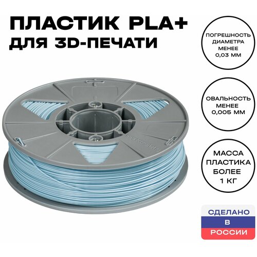 Пластик для 3D принтера PLA (ПЛА) ИКЦ, 1,75 мм, 1 кг, голубой