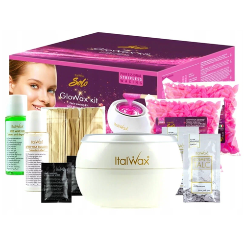 Набор для депиляции лица с пленочным воском ITALWAX Solo GloWax kit