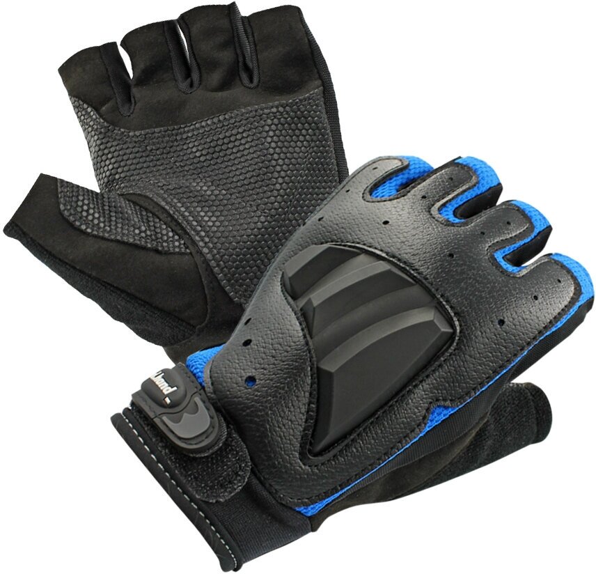 Перчатки с защитными накладками для велосипеда L синие Good.Hand 33103-L-BLUE