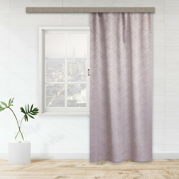 фото Witerra Штора портьерная жаккард Инфини 135х260см, розовый, пэ 100%