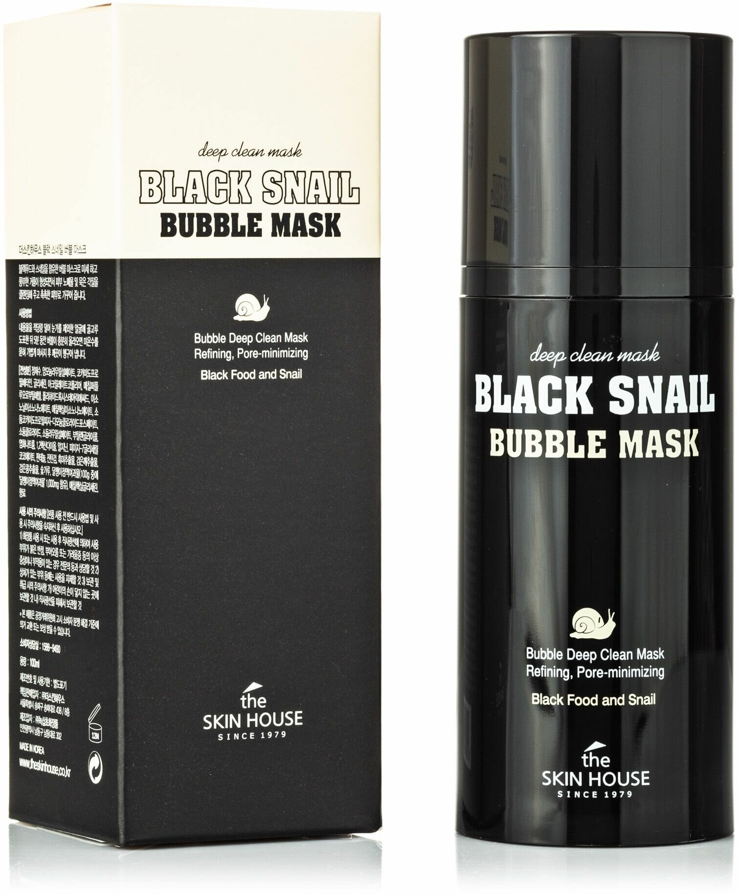 Кислородная очищающая маска с муцином черной улитки The Skin House Black Snail Bubble Mask, 100мл - фото №19