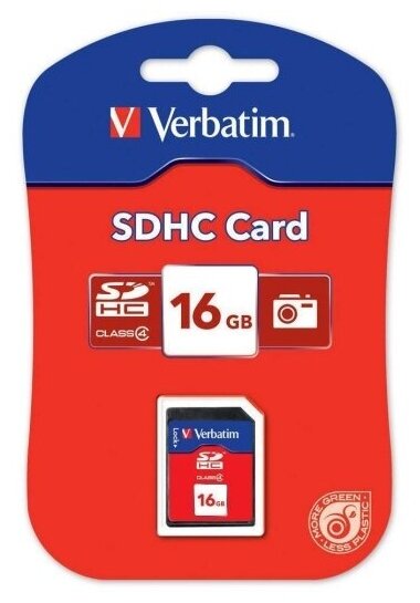 Карта памяти SD 16GB Verbatim SDHC Class 4