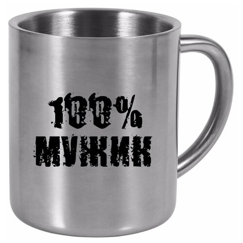 фото Металлическая кружка 100% мужик drabs