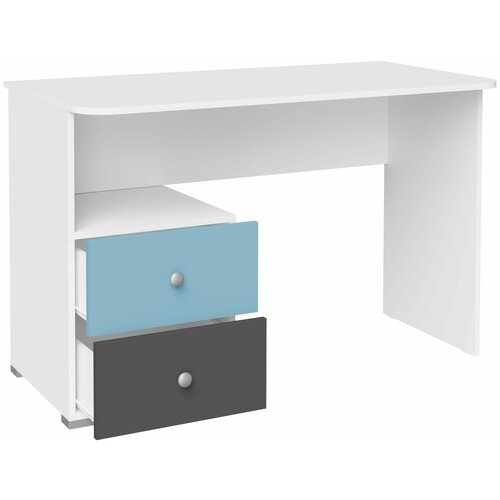 Сити ПМ-33208 Стол письменный с ящиками Графит софтГолубой белая 9700₽