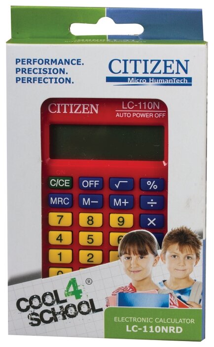 Калькулятор карманный CITIZEN LC-110NRDCFS (89х59) 8 разрядов двойное питание красный