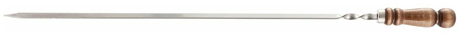 Шампур плоский, 700х10х2,5 мм, с деревянной лакир. рукояткой, нерж. сталь, Camping, PALISAD 69655 - фотография № 1