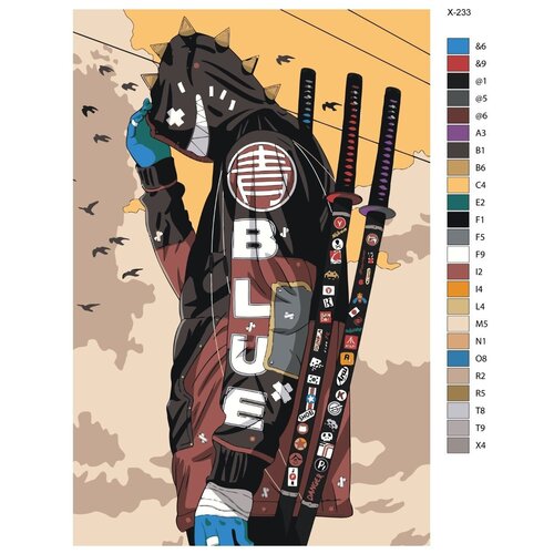 Картина по номерам X-233 Современный самурай 70x110 картина по номерам x 233 современный самурай 70x110