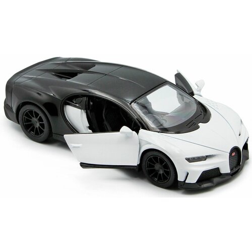 Металлическая машинка игрушка 1:38 Bugatti Chiron Supersport (Бугатти Широн) 12.5 см. детская, инерционная / Белый