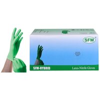 Перчатки смотровые SFM Hybrid, 50 пар, размер: L, цвет: зеленый, 1 уп.
