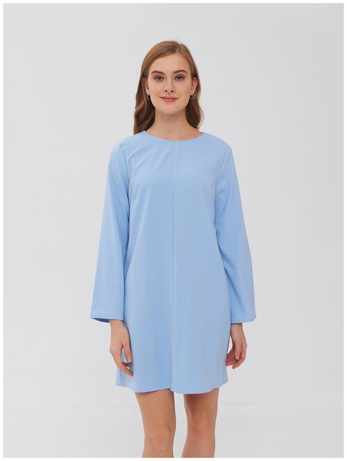 Платье UNITED COLORS OF BENETTON, повседневное, прямой силуэт, мини, размер L, голубой