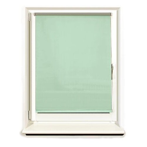 фото Штора рулонная светонепроницаемая (блэкаут) brabix 60х175 см, светло-зеленый/серебро, 606009