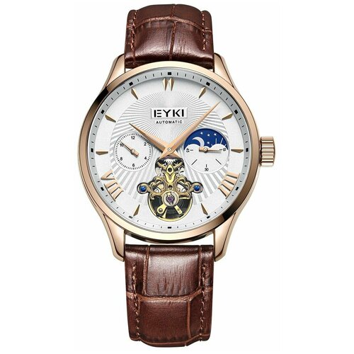 фото Наручные часы eyki мужские часы с автоподзаводом eyki e7051l-dz9rcw, белый, коричневый