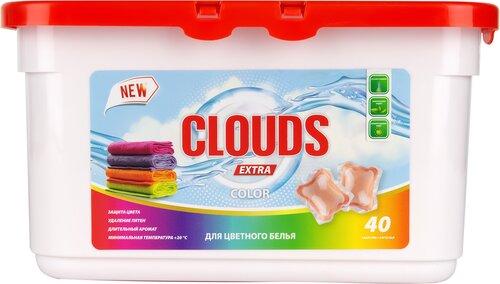 Капсулы CLOUDS EXTRA для стирки цветного белья 