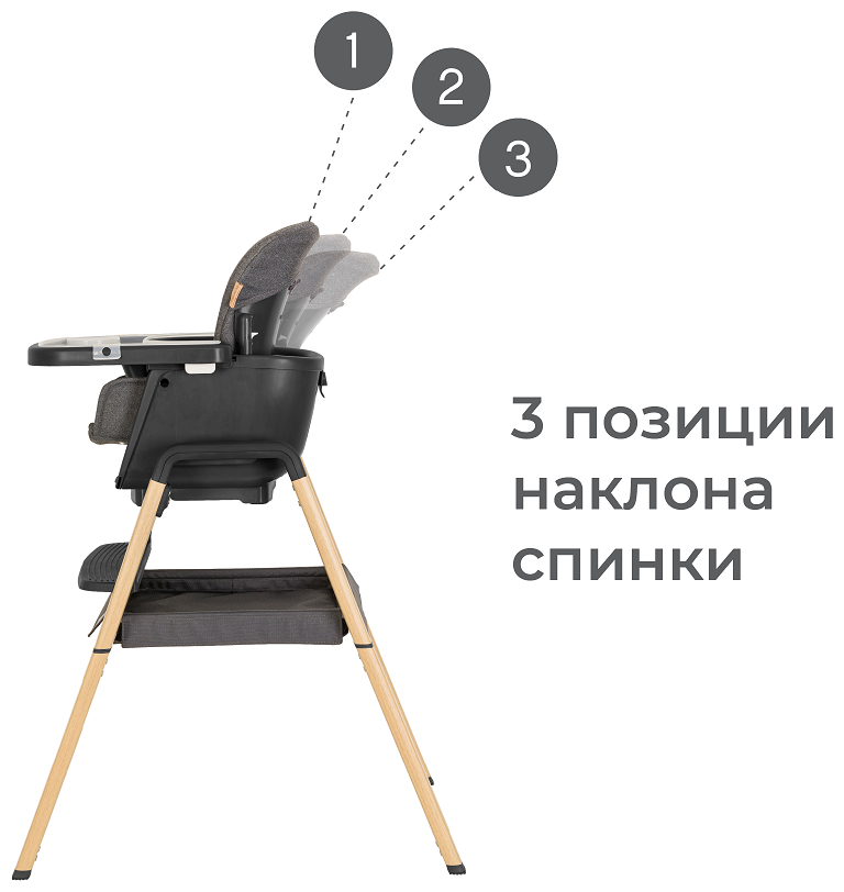 Стул Tutti Bambini для кормления High chair NOVA Complete White/Oak 611010/3511B - фото №10