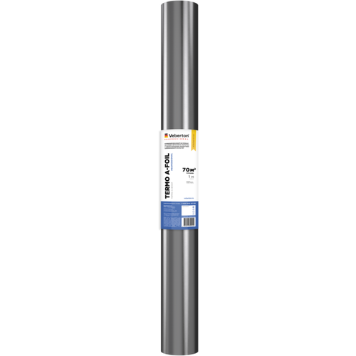 Пароизоляционная плёнка с отражающим слоем VEBERTON Termo A-Foil, трёхслойная, 1м, 70кв. м