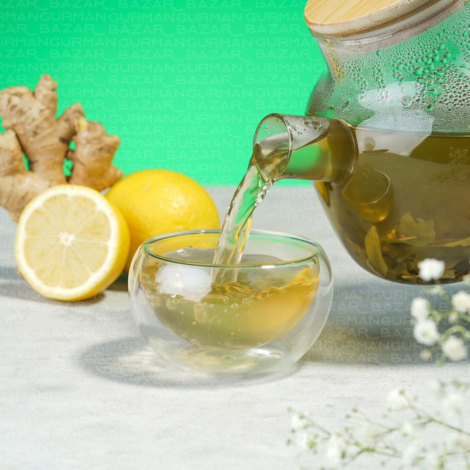Настоящий Зеленый Чай "Лимон с Имбирем" 100 г. Листовой Рассыпной Ceremony - фотография № 6
