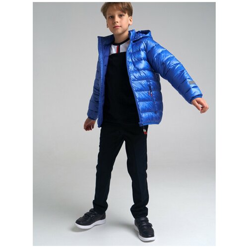 Куртка playToday, размер 158, синий куртка nike средней длины несъемный капюшон карманы влагоотводящая регулируемый капюшон размер l коричневый