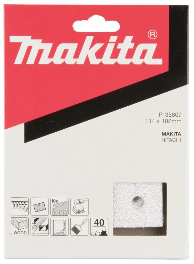 Шлифовальная бумага 93х102 мм K60 белая 10 шт Makita P-35813