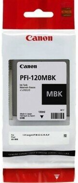 Canon Расходные материалы PFI-120MBK 2884C001 Картридж для TM-200 TM-205 TM-300 TM-305, 130 мл. матовый чёрный