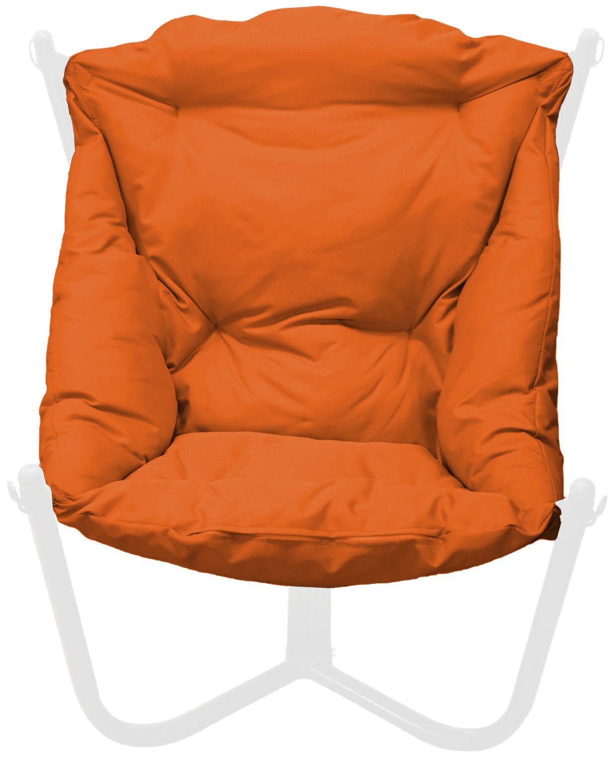 Кресло белое M-Group Чил 12360107, оранжевая подушка - фотография № 2