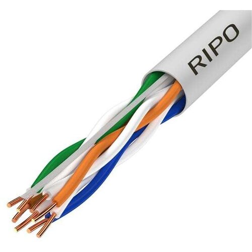 Кабель витая пара для локальной сети LAN UTP4 CAT5E 24AWG Cu RIPO 50 метров 001-112012/50