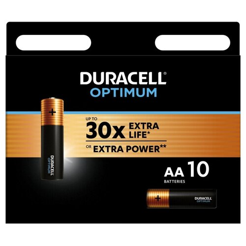 Батарейки DURACELL Optimum АА/LR6-10BL комплект 5 упаковок батарейки duracell basic аа lr6 12bl