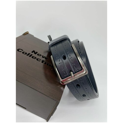 фото Мужской ремень натуральная кожа (синий) нет бренда