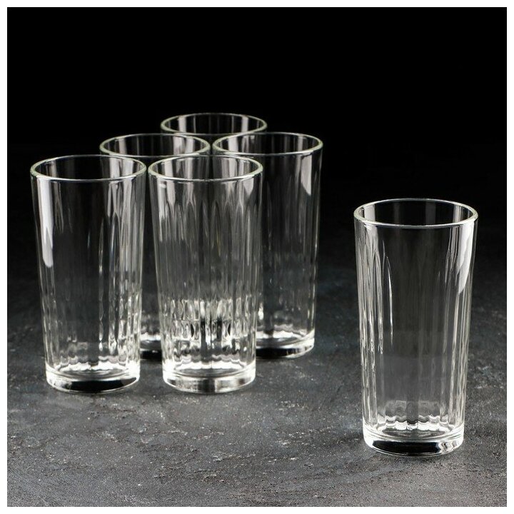 ОСЗ Набор высоких стеклянных стаканов «Отражение», 230 мл, 6 шт
