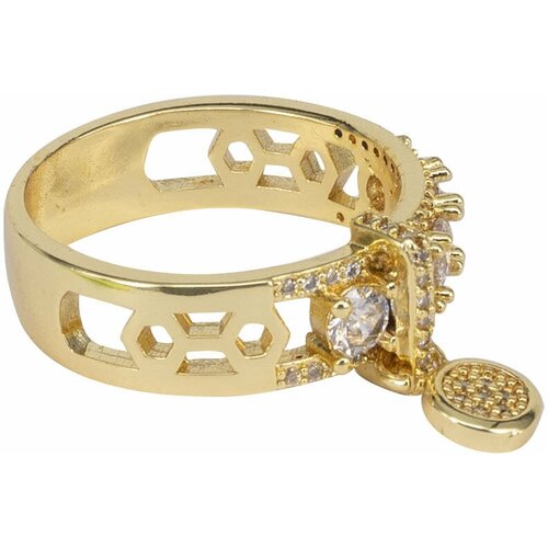 фото Кольцо otokodesign, размер 19, бесцветный, золотой