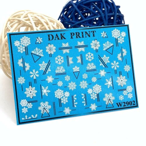 Слайдеры для маникюра (водные наклейки) для дизайна ногтей Снежинки и геометрия