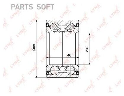LYNXAUTO WB-1295 Подшипник ступицы передний (46x49x88)