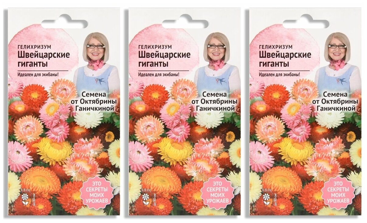 Семена цветов Семена от Октябрины Ганичкиной гелихризум Швейцарские гиганты - фото №1