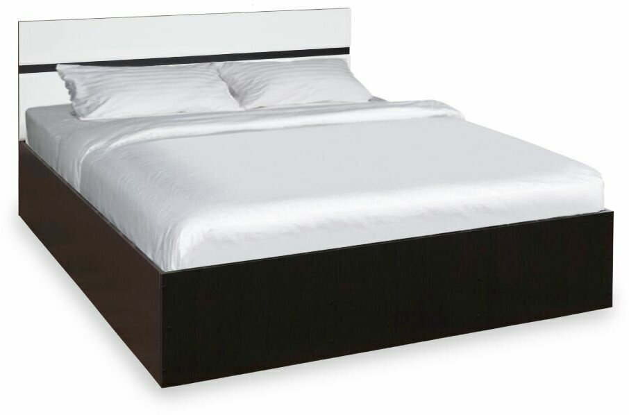 Двуспальная кровать с подъемным механизмом Стендмебель, Вегас, 165,2х203,2х90см, венге/белый глянец