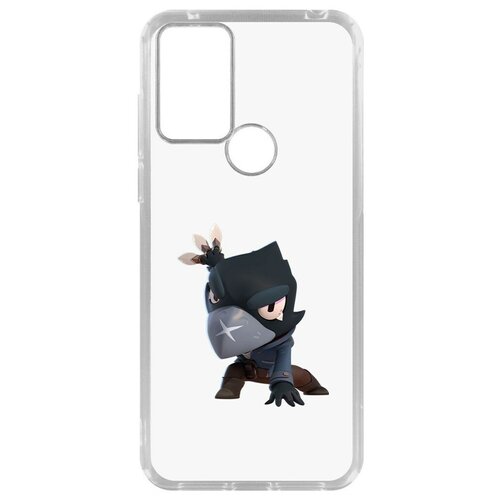 Чехол-накладка Krutoff Clear Case Brawl Stars-Ворон для TCL 306 чехол накладка krutoff soft case brawl stars фрэнк для tcl 306 черный