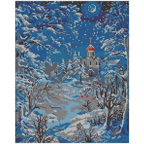 Вышивка бисером наборы картина Зимний вечер 24х30 см
