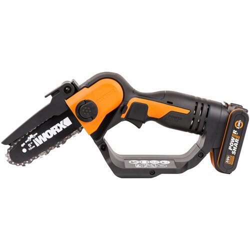 Пила аккумуляторная WORX WG324E, 20В, 2Ач х1, ЗУ 2А, кейс дисковая пила аккумуляторная worx wx529 9 150мм 20в без акб и зу