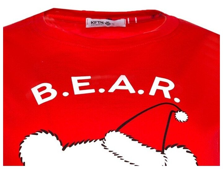 Пижама новогодняя женская KAFTAN "Bear", цвет красный, размер 48-50 - фотография № 11