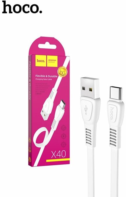Кабель Hoco X40 Noah, USB - USB Type-C, 1 м, белый - фотография № 3