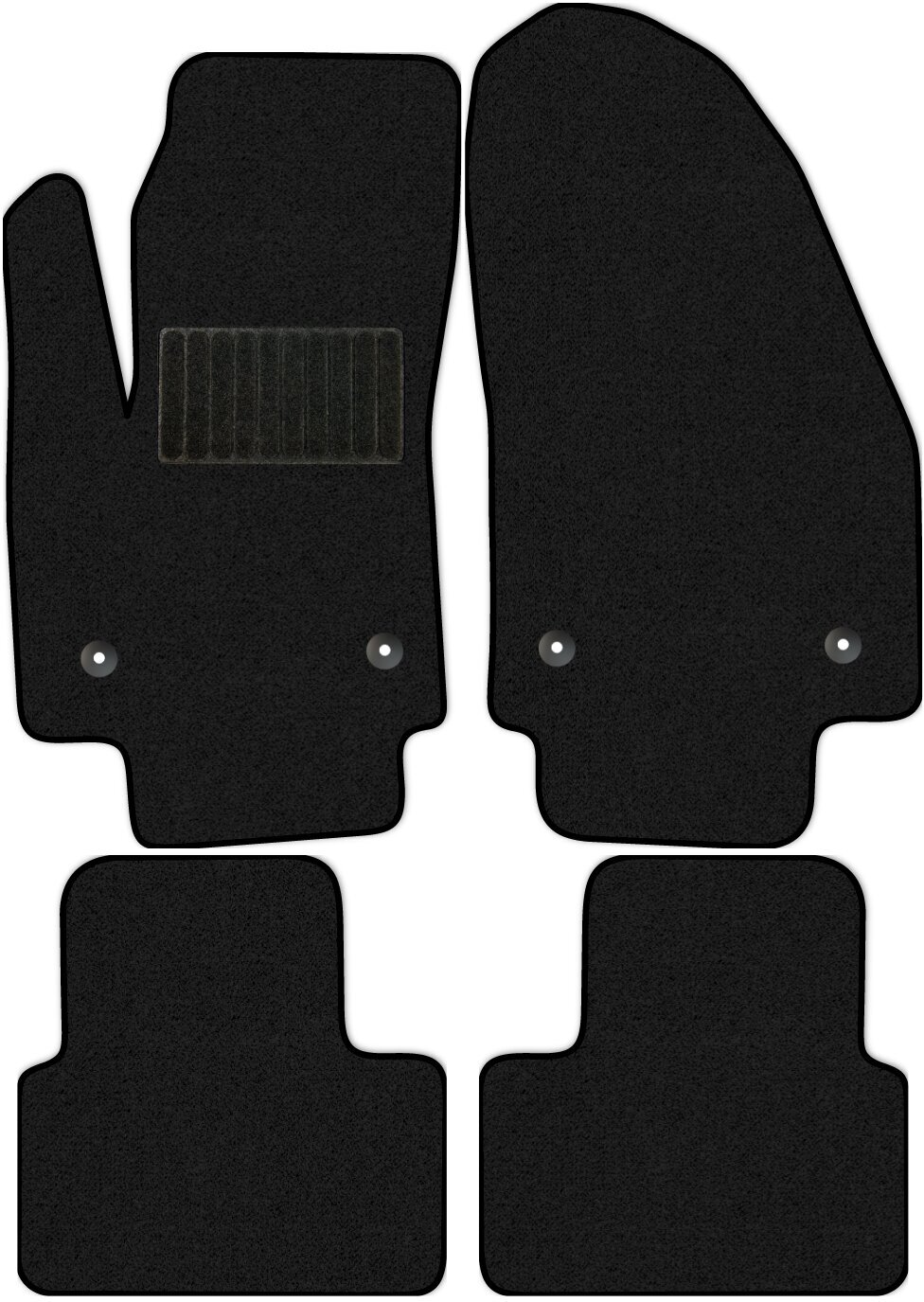 Коврики в салон текстильные Allmone "Стандарт" для Opel Meriva (B) 2009 - 2015, черные, 4шт. / Опель Мерива