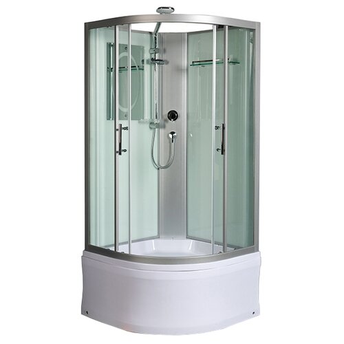 Душевая кабина, WELTWASSER Halle 901, прозрачное стекло, высокий поддон, 90х90 см, белый