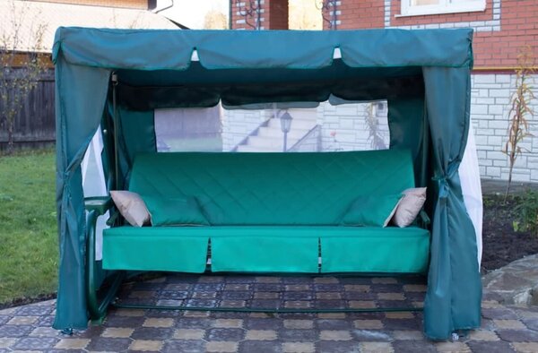 Тент-шатер с сеткой для качелей Стандарт 2 (182х100х150 см) зеленый