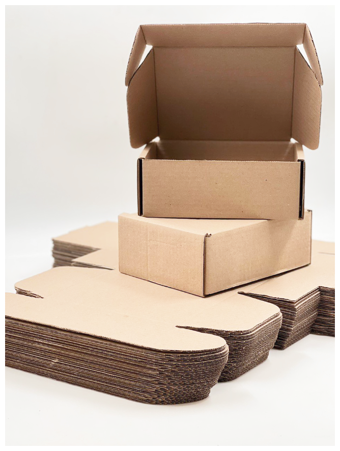 Почтовая самосборная коробка для посылок, подарков и маркетплейсов -220х160х80 мм. Комплект 10 штук.