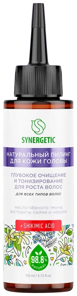 Synergetic пилинг для кожи головы Глубокое очищение и тонизирование для роста волос, 110 г, 110 мл, бутылка