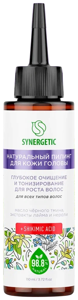 Натуральный пилинг для кожи головы «Глубокое очищение и тонизирование» для роста волос, 110 мл Synergetic - фото №1