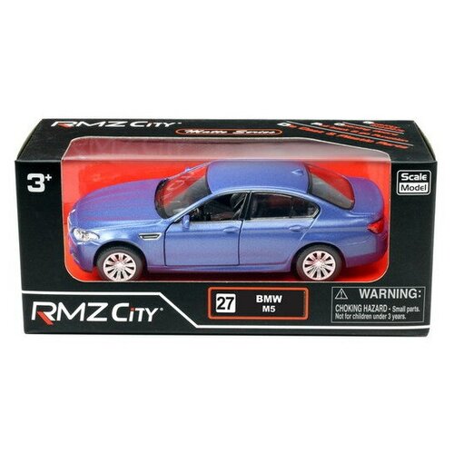 Машинка металлическая Uni-Fortune RMZ City 1:32 BMW M5, инерционная, голубой матовый цвет легковой автомобиль rmz city bmw m5 554004m a 1 32 16 5 см матовый голубой