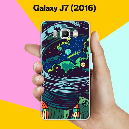 Силиконовый чехол на Samsung Galaxy J7 (2016) Астронавт 60 / для Самсунг Галакси Джей 7 (2016) матовый силиконовый чехол клубника и черника арт на samsung galaxy j7 2016 самсунг галакси джей 7 2016