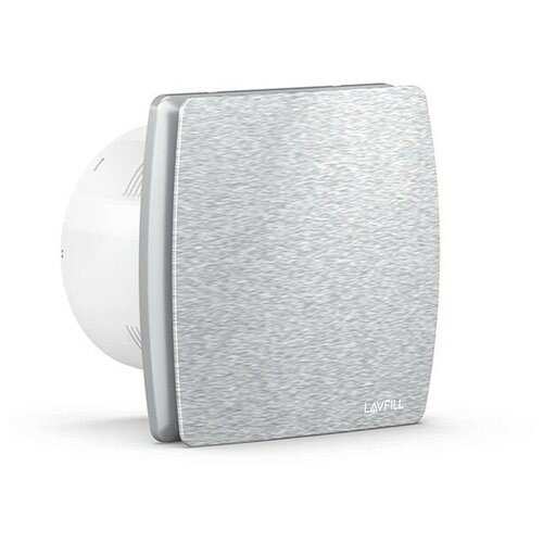 Вытяжной вентилятор для санузлов с таймером, 100мм, ШП, 220VAC, серебристый алюм.