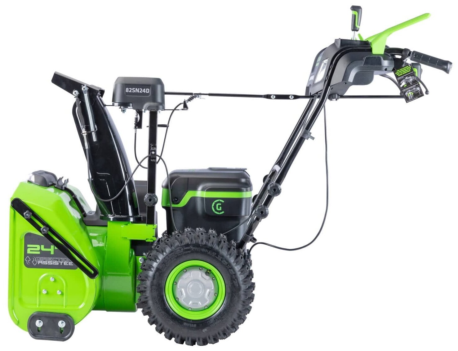 Самоходный снегоуборщик аккумуляторный Greenworks GD82ST56, 82V, 61 см, бесщеточный, 3 АКБ на 5 Ач + ЗУ на 2 слота - фотография № 5