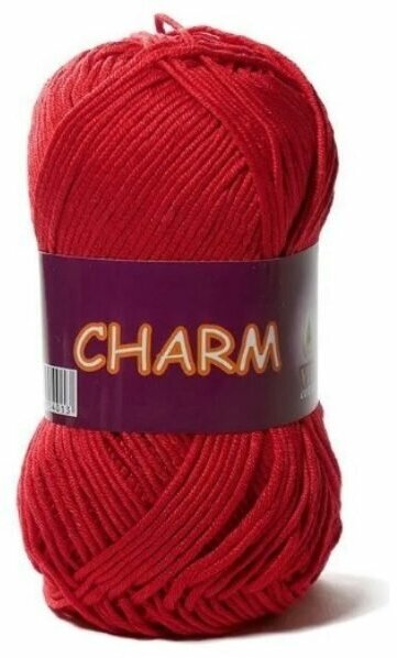 Пряжа Vita cotton Charm красный (4504), 100%мерсеризованный хлопок, 106м, 50г, 3шт