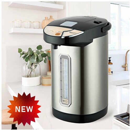 Термопот домашний чайник термопот для офиса кафе бара дома черный серебристый45л750Вт с функцией поддержания температуры 485700₽